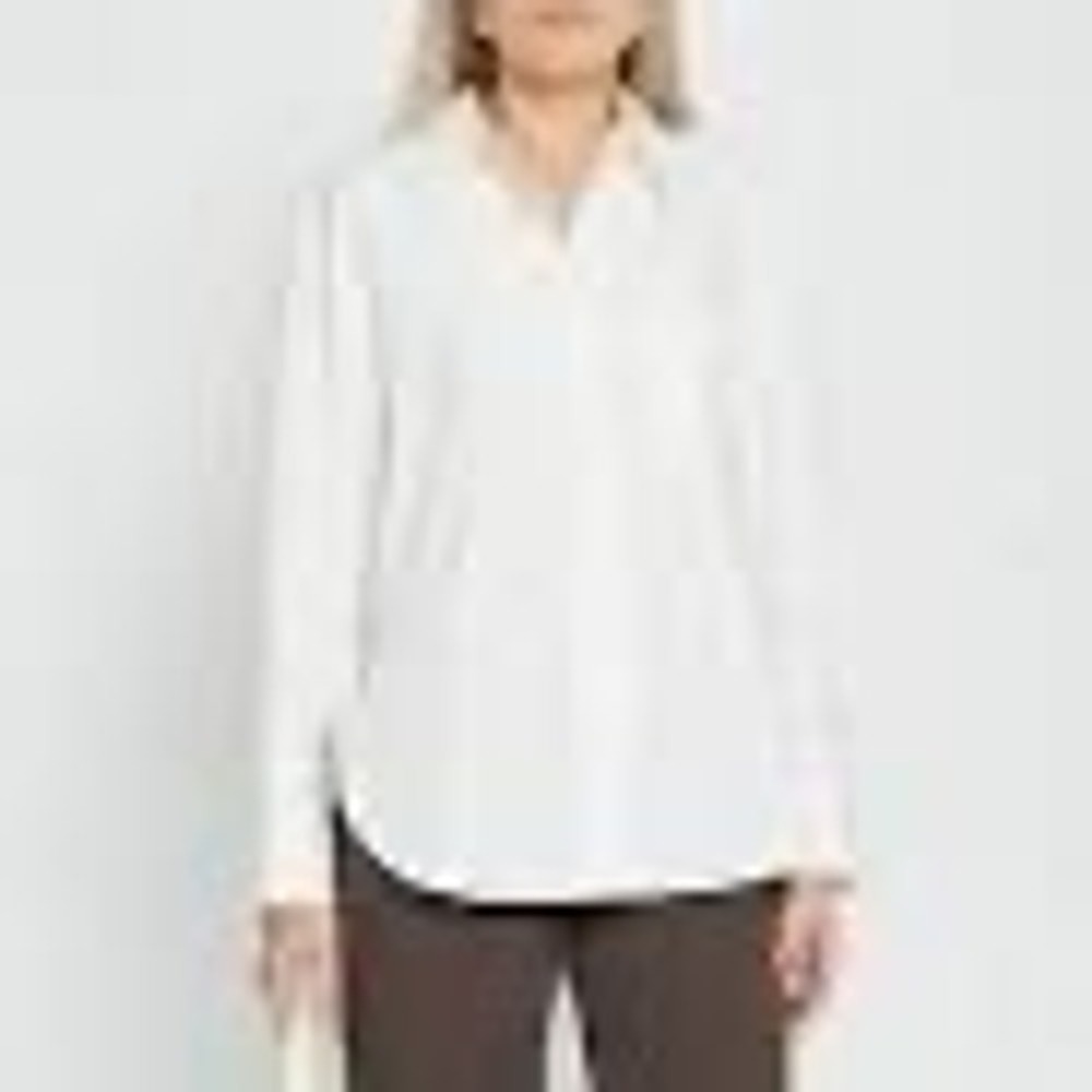 CAARA Women's White 100% Linen Long Sleeve Button Down Shirt Size XS NEW